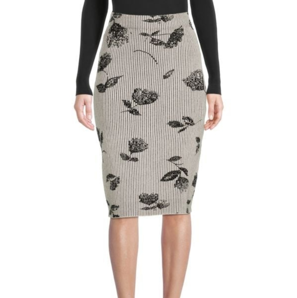 T Tahari Floral Pencil Skirt Large New